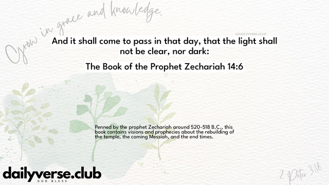 Bible Verse Wallpaper 14:6 from The Book of the Prophet Zechariah