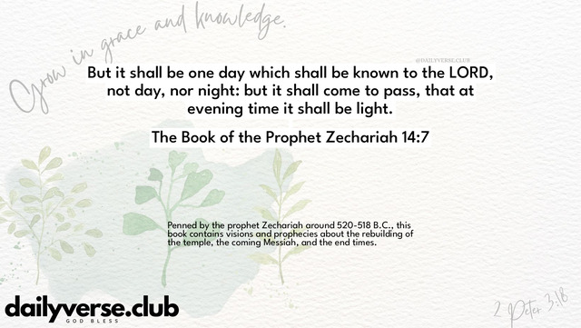 Bible Verse Wallpaper 14:7 from The Book of the Prophet Zechariah
