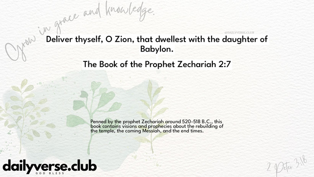 Bible Verse Wallpaper 2:7 from The Book of the Prophet Zechariah