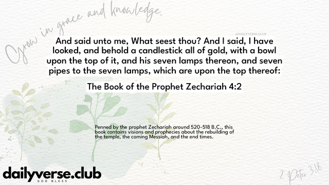 Bible Verse Wallpaper 4:2 from The Book of the Prophet Zechariah