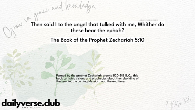 Bible Verse Wallpaper 5:10 from The Book of the Prophet Zechariah
