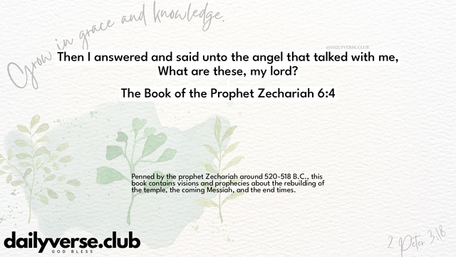 Bible Verse Wallpaper 6:4 from The Book of the Prophet Zechariah