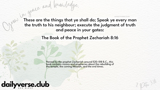 Bible Verse Wallpaper 8:16 from The Book of the Prophet Zechariah