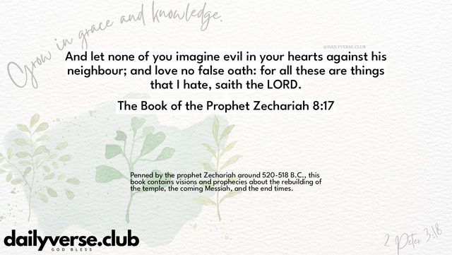 Bible Verse Wallpaper 8:17 from The Book of the Prophet Zechariah