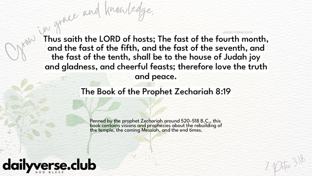 Bible Verse Wallpaper 8:19 from The Book of the Prophet Zechariah