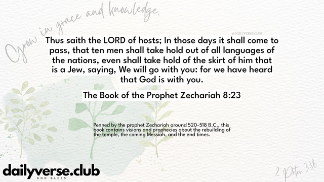 Bible Verse Wallpaper 8:23 from The Book of the Prophet Zechariah
