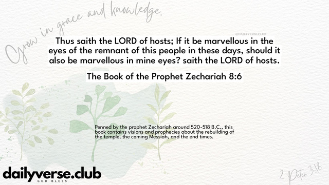 Bible Verse Wallpaper 8:6 from The Book of the Prophet Zechariah