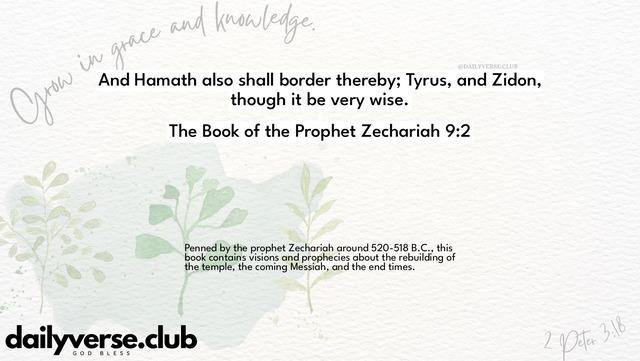 Bible Verse Wallpaper 9:2 from The Book of the Prophet Zechariah
