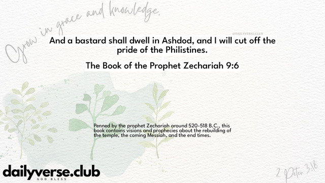 Bible Verse Wallpaper 9:6 from The Book of the Prophet Zechariah