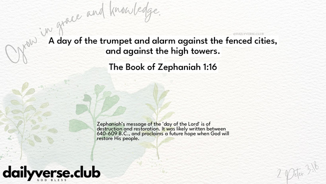 Bible Verse Wallpaper 1:16 from The Book of Zephaniah