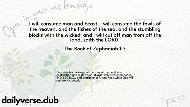 Bible Verse Wallpaper 1:3 from The Book of Zephaniah