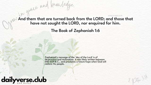 Bible Verse Wallpaper 1:6 from The Book of Zephaniah