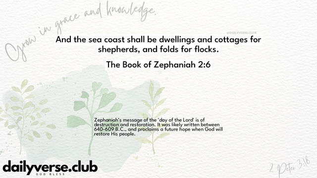 Bible Verse Wallpaper 2:6 from The Book of Zephaniah