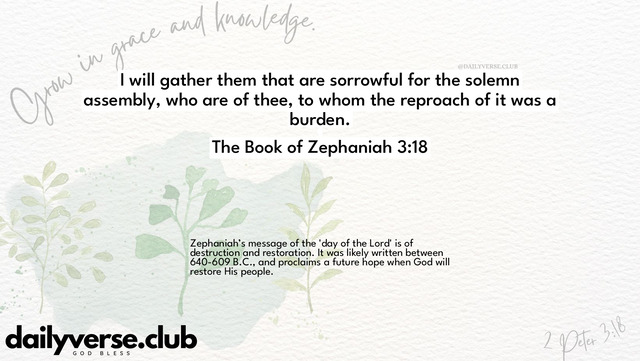Bible Verse Wallpaper 3:18 from The Book of Zephaniah