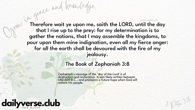Bible Verse Wallpaper 3:8 from The Book of Zephaniah
